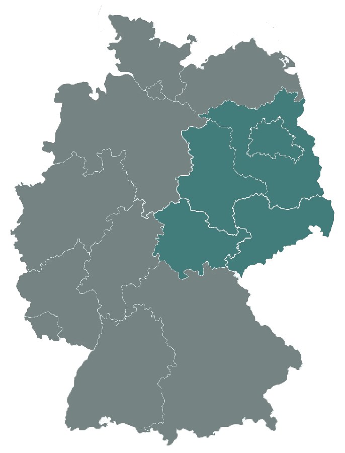 Karte von Deutschland mit dem Bereich der BMV
