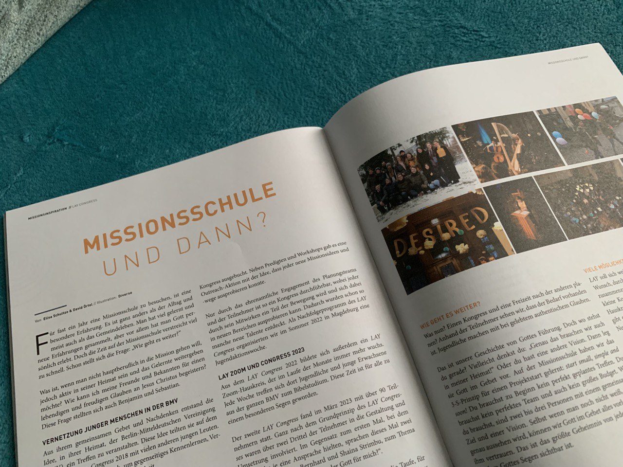 Aufgeschlagenes LAY-Magazin: Missionsschule und dann?